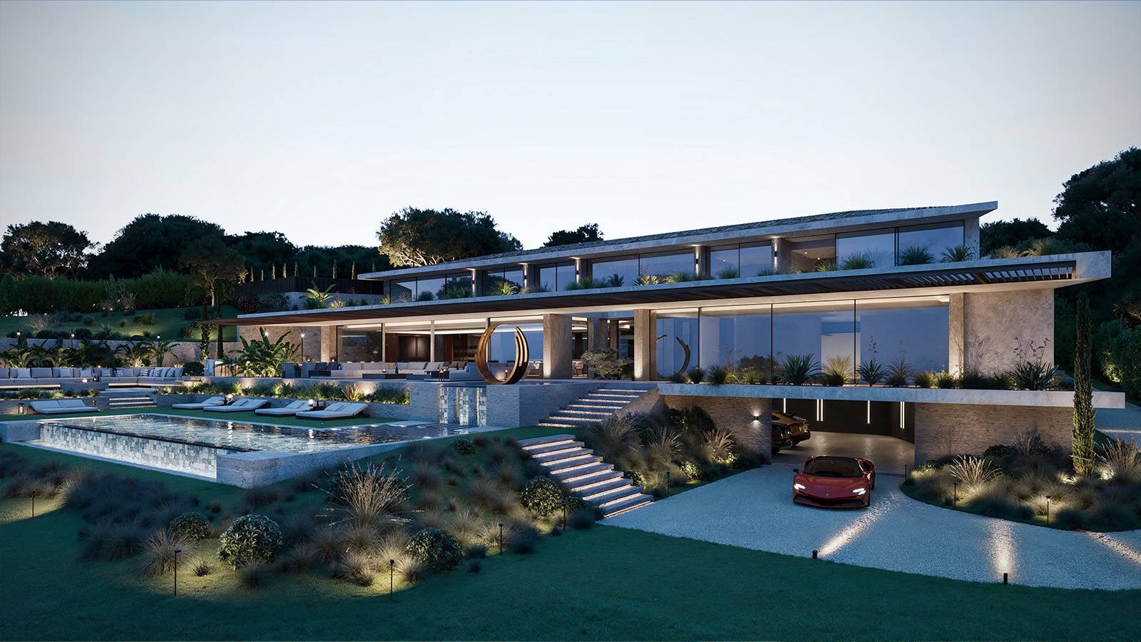 Maison moderne luxueuse à Saint Tropez par architecte Vielliard Francheteau